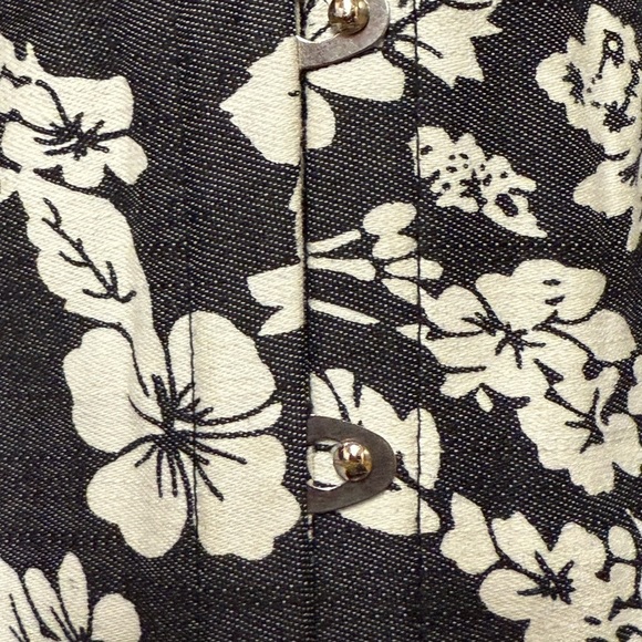 Adore Me Black and White Floral Hibiscus Lace Up Back Corset Top XL - Picture 9 of 10